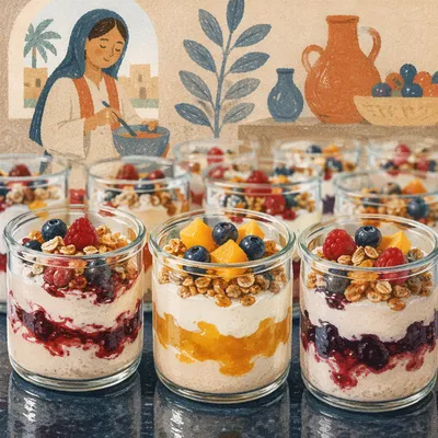 Layered Yogurt Parfait Jars for Brunch