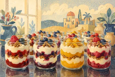 Layered Yogurt Parfait Jars for Brunch