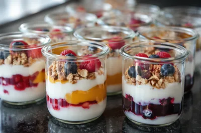 Layered Yogurt Parfait Jars for Brunch