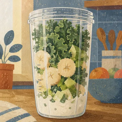 Fresh Green Smoothie Cup with Kale