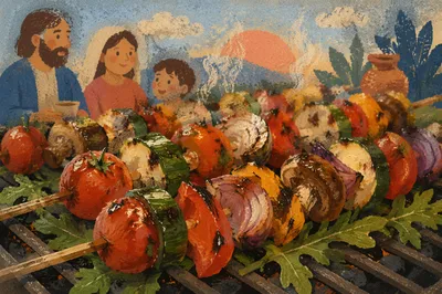 Grilled Vegetable Skewers at Summer Barbecue