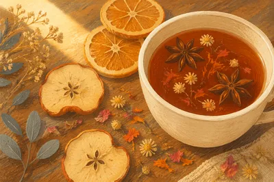 Rustic Herbal Tea With Dried Flowers