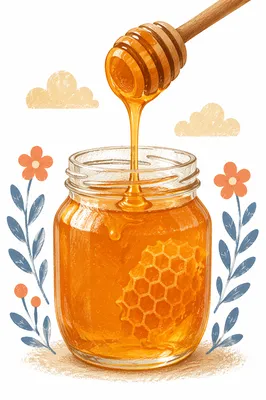 Golden Honey Dipper Dripping Into Glass Jar