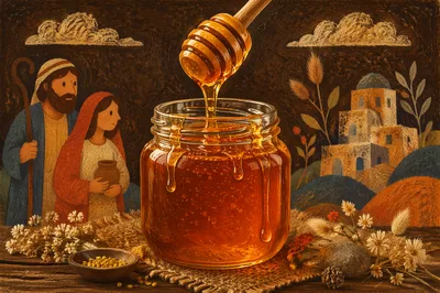 Golden Honey Dipper Rustic Jar Still Life