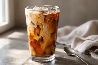 Cream Swirl Iced Coffee Close-Up