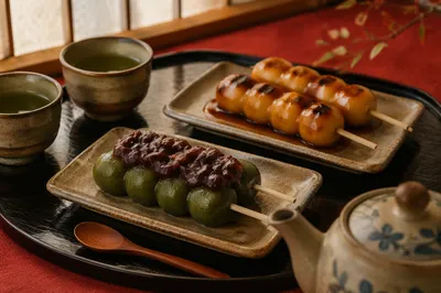 Traditional Japanese Wagashi Tea Ceremony Still Life