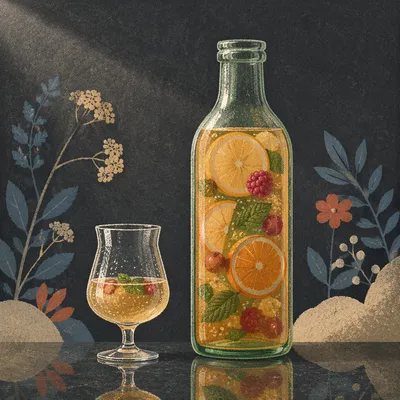 Elegant Kombucha Bottle With Citrus Infusion