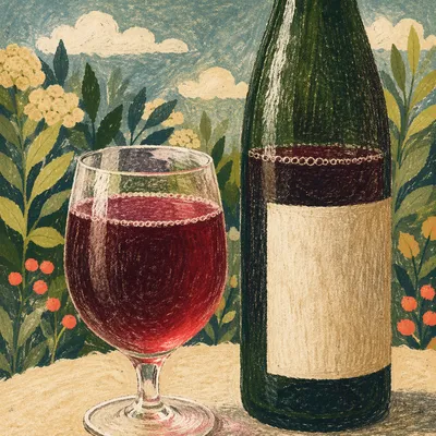 Ruby Kombucha Bottle in Garden Light