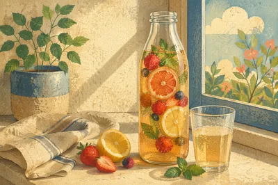Sunlit Kombucha Bottle with Fruit Infusion