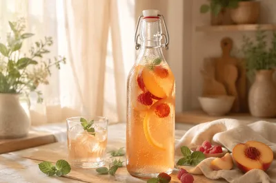 Artisanal Kombucha Bottle with Fruit Infusion