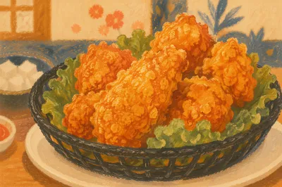 Crispy Korean Fried Chicken Close Up