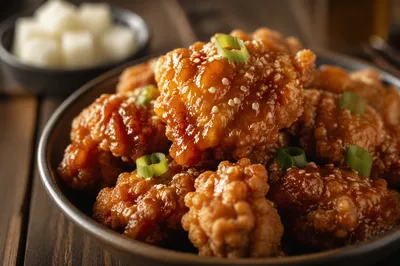 Crispy Golden Korean Fried Chicken Close-Up