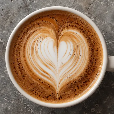 Heart Latte Art in White Cup
