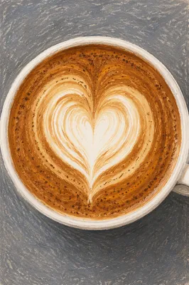 Heart Latte Art in White Cup