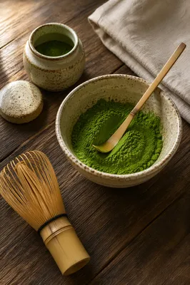 Artisanal Matcha Bowl with Bamboo Scoop