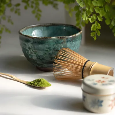 Traditional Matcha Tea Ritual Close Up