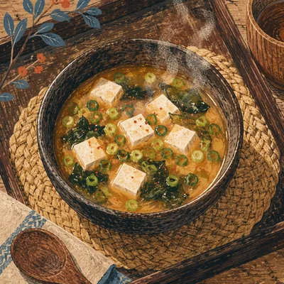 Cozy Miso Soup with Tofu and Wakame