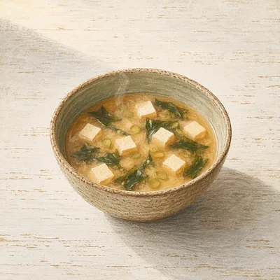 Rustic Miso Soup Bowl with Tofu