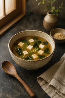 Cozy Miso Soup Bowl Breakfast Scene