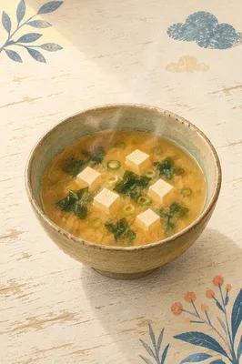 Rustic Miso Soup Bowl with Tofu