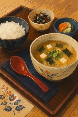 Cozy Japanese Miso Soup Meal Tray