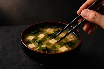 Moody Miso Soup Bowl With Chopsticks