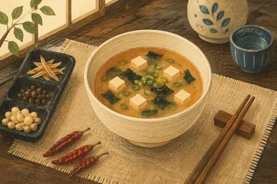 Rustic Miso Soup Bowl Table Setting