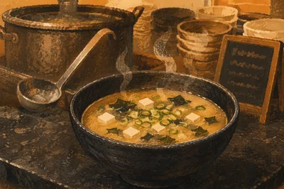 Steaming Miso Soup Bowl Close-Up