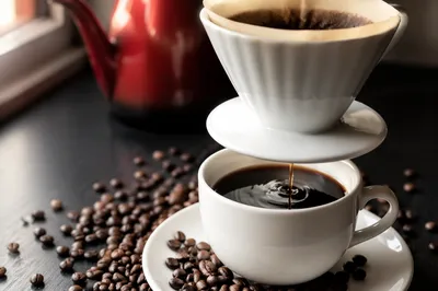 Morning Pour Over Coffee Close Up