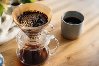 Morning Pour Over Coffee Dripper Closeup