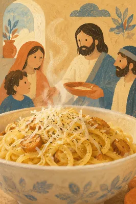 Warm Steaming Pasta Bowl Close Up