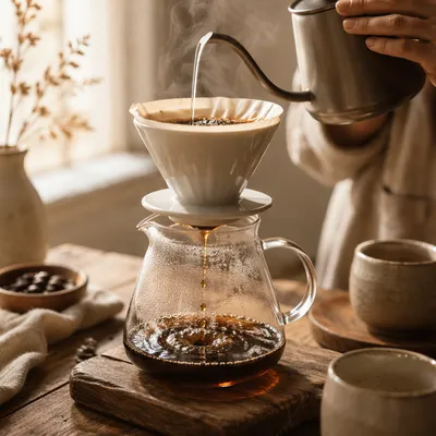 Morning Pour Over Coffee Ritual Scene
