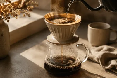 Morning Pour Over Coffee Ritual Scene