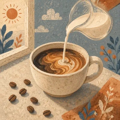 Milk Swirl Pour Over Morning Coffee