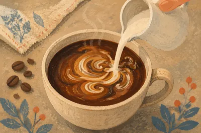 Milk Swirl in Morning Coffee Cup