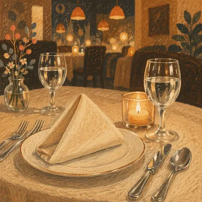 Elegant Candlelit Restaurant Table Setting