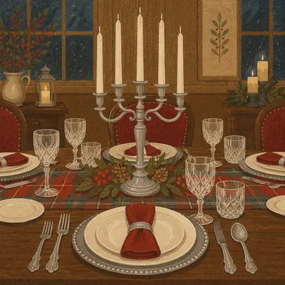 Elegant Candlelit Restaurant Table Setting