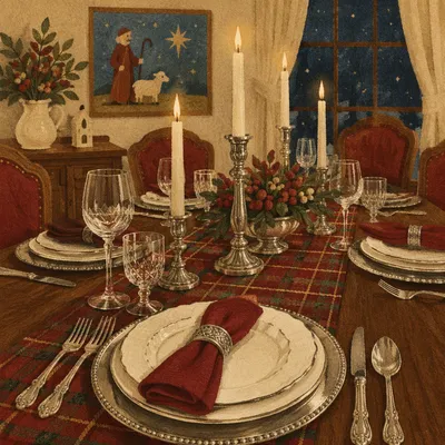 Elegant Candlelit Restaurant Table Setting