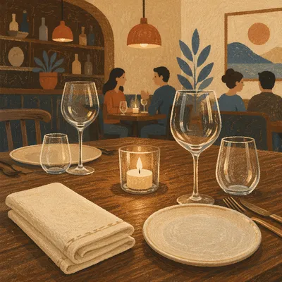 Elegant Candlelit Restaurant Table Setting