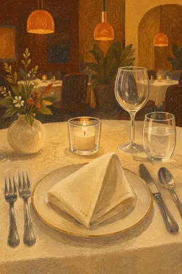 Elegant Candlelit Restaurant Table Setting