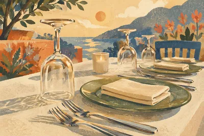Elegant Candlelit Restaurant Table Setting