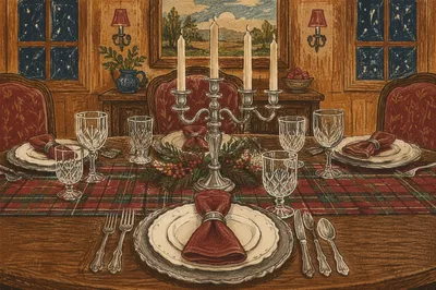 Elegant Candlelit Restaurant Table Setting
