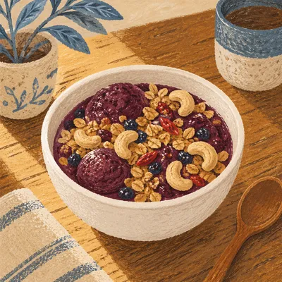 Healthy Acai Smoothie Bowl with Granola