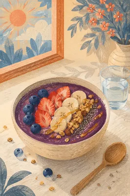 Acai Smoothie Bowl with Fresh Fruit
