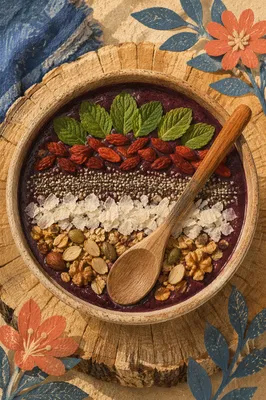Rustic Acai Smoothie Bowl with Granola
