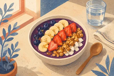 Vibrant Acai Smoothie Bowl Breakfast Scene