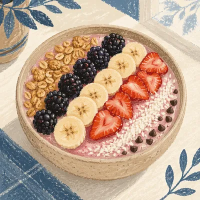 Fresh Berry Smoothie Bowl Breakfast