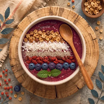 Rustic Berry Smoothie Bowl with Granola
