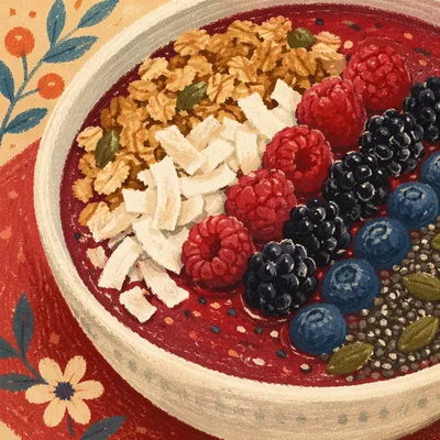Vibrant Berry Smoothie Bowl with Granola