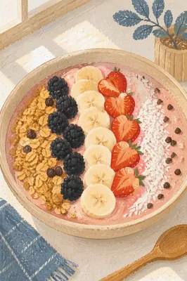 Fresh Berry Smoothie Bowl Breakfast
